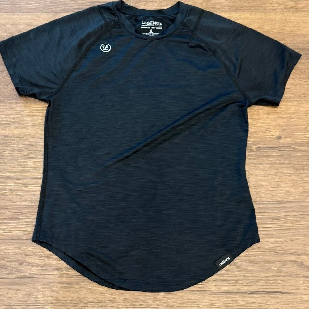 Legends Performance Short Sleeve Athletic Shirt Black Size Small Gym Training